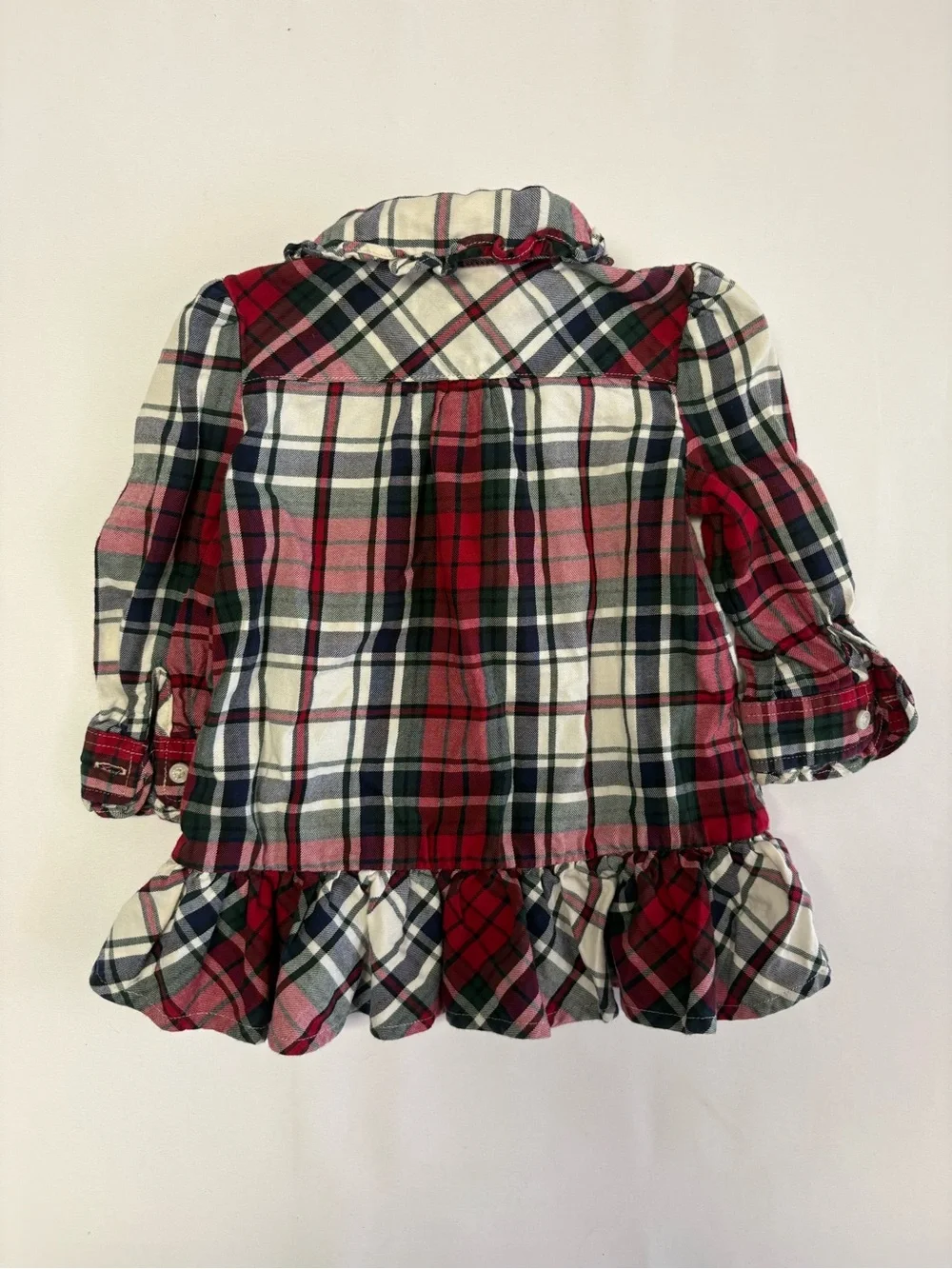 Vintage Ralph Lauren Holiday Plaid Baby Dress 9M